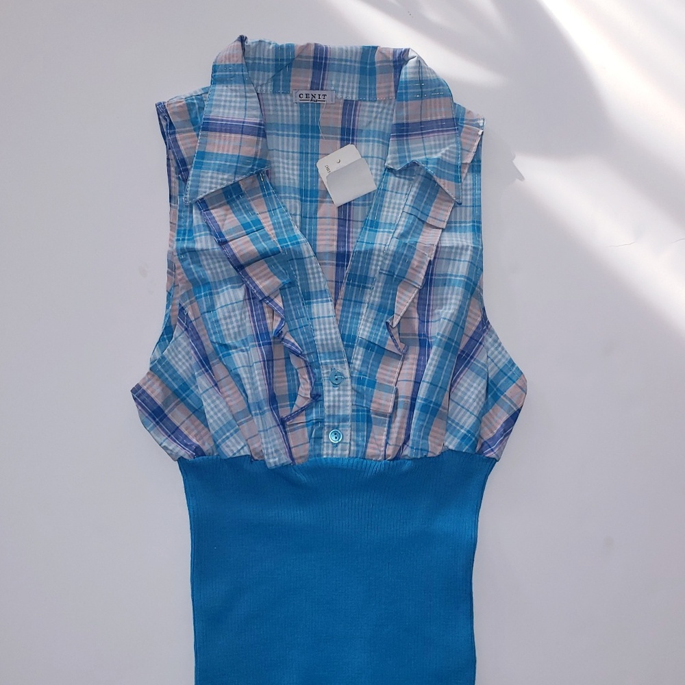 2 for $15 Multi-Color Sleeveless Collar Shirt